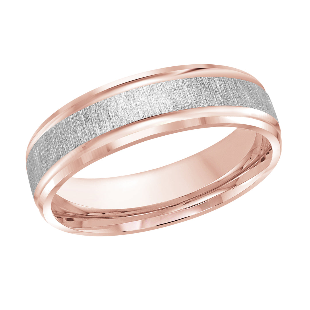 M3 411 6PW 06 A Pink White Wedding Band available in 10K 14K and 18K Gold