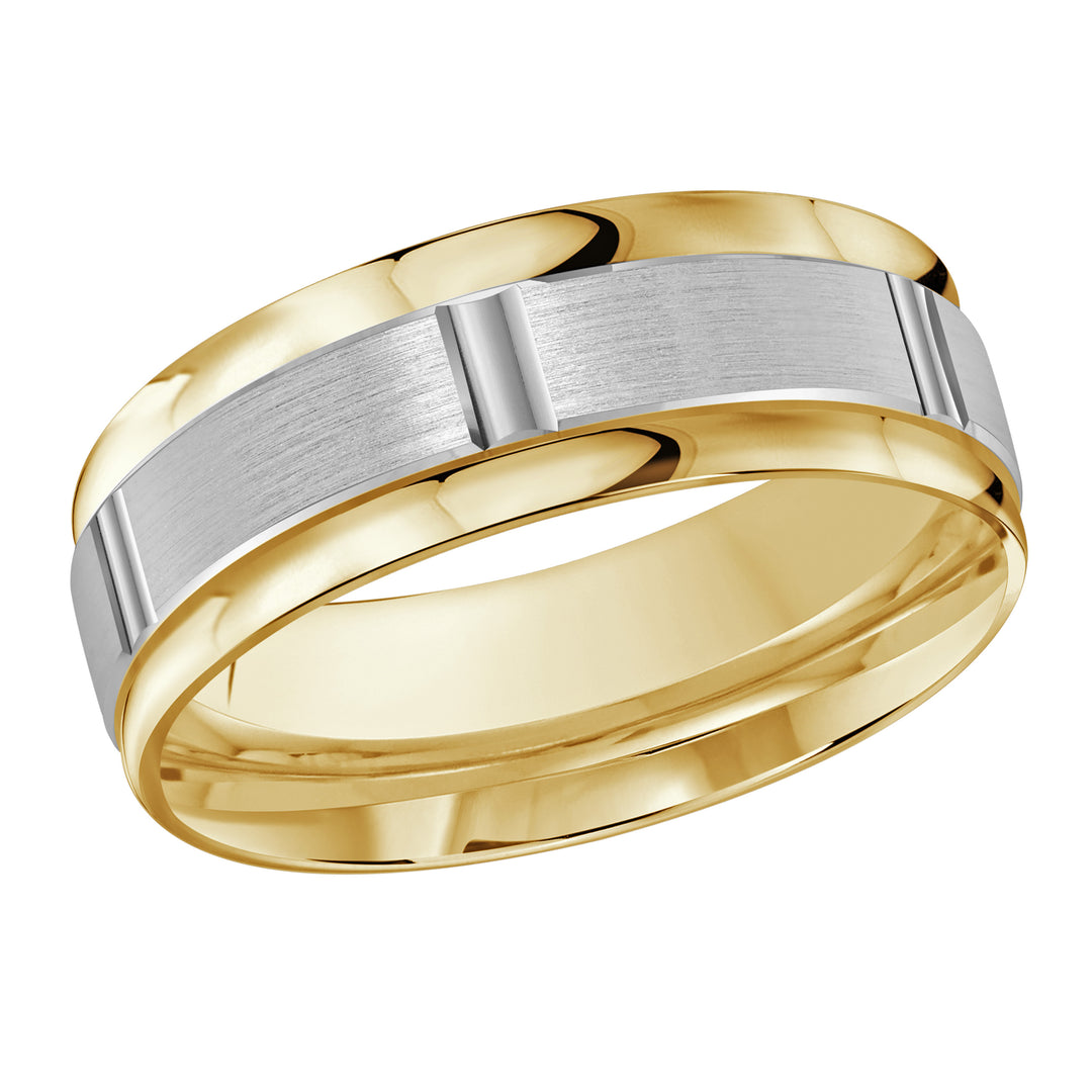 M3 636 8YW 01 A Yellow White Wedding Band available in 10K 14K and 18K Gold