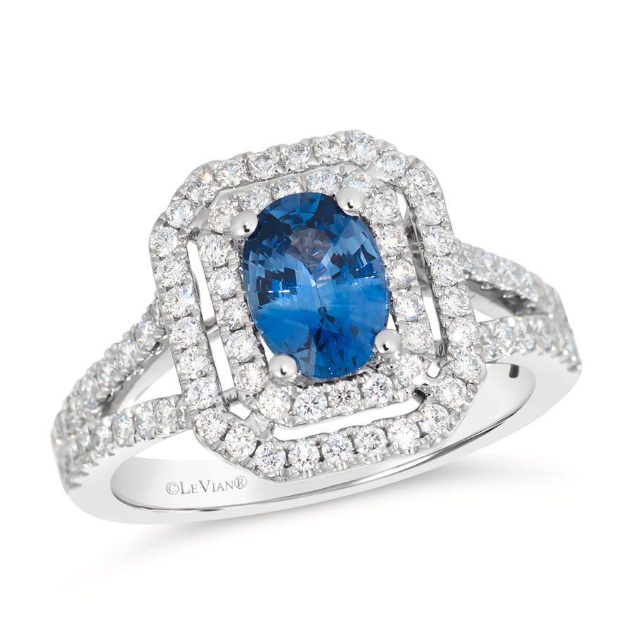 95% PLATINUM GOLD DIAMOND CEYLON SAPPHIRE RING