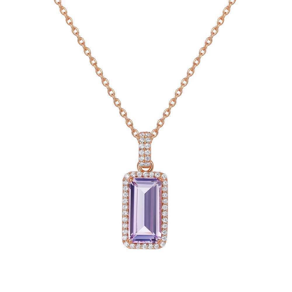 Genuine Amethyst Halo Necklace