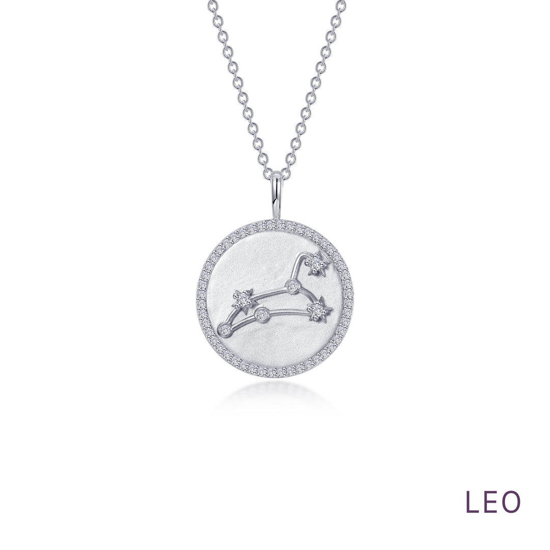 Zodiac Constellation Coin Necklace, Leo