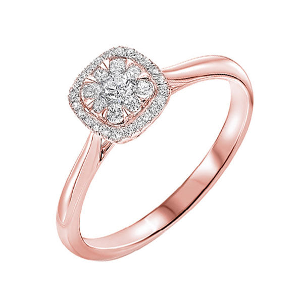 14Kt Rose Gold Diamond 1/4Ctw Ring