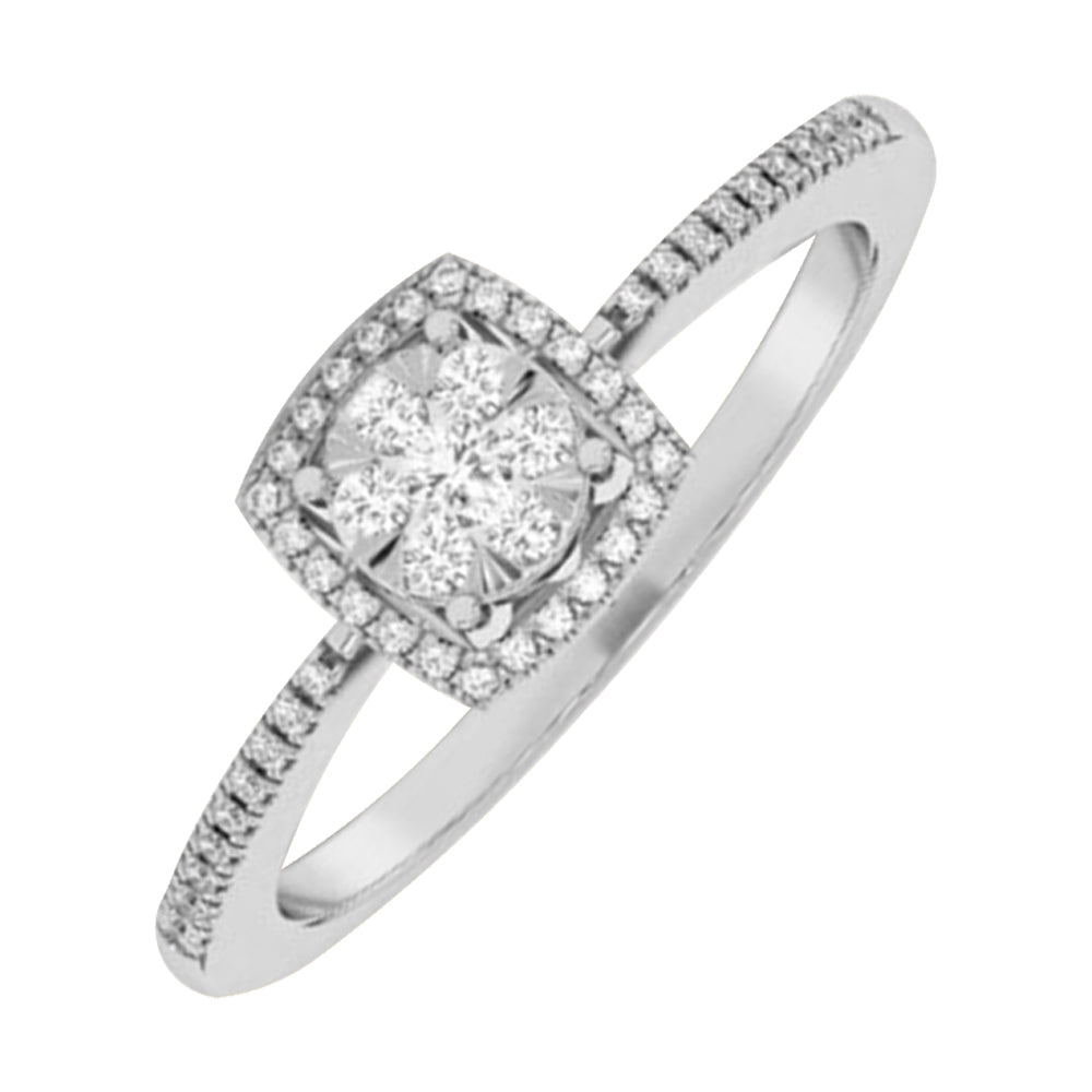 14Kt White Gold Diamond 1/4Ctw Ring