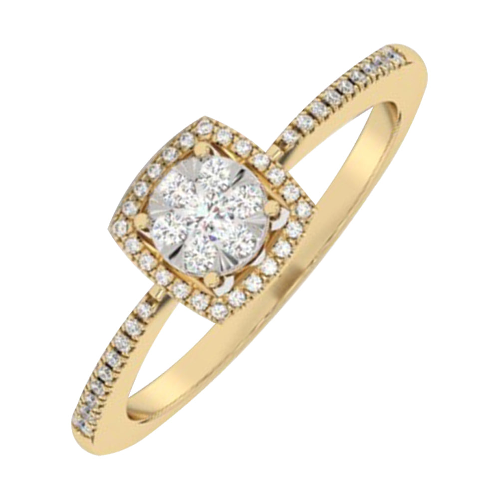 14Kt Yellow Gold Diamond 1/4Ctw Ring