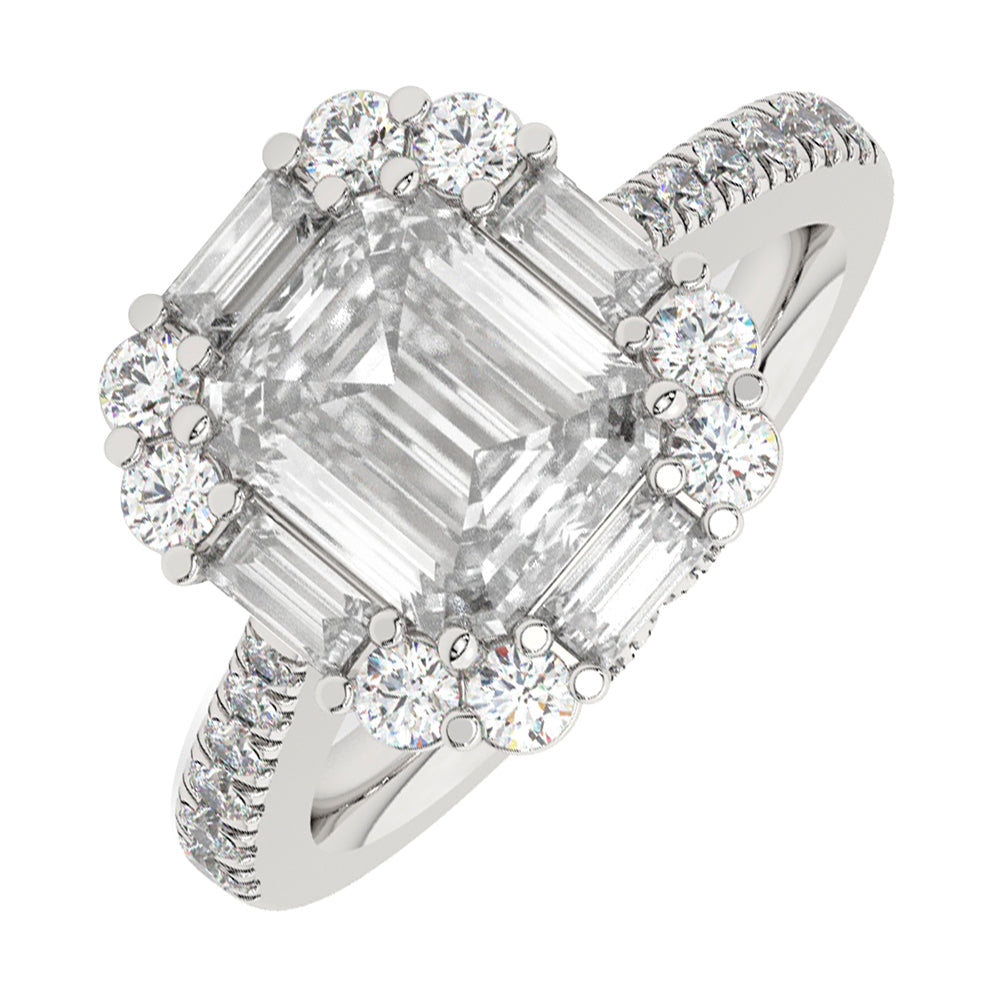 14Kt White Gold Diamond 1 3/8Ctw Ring