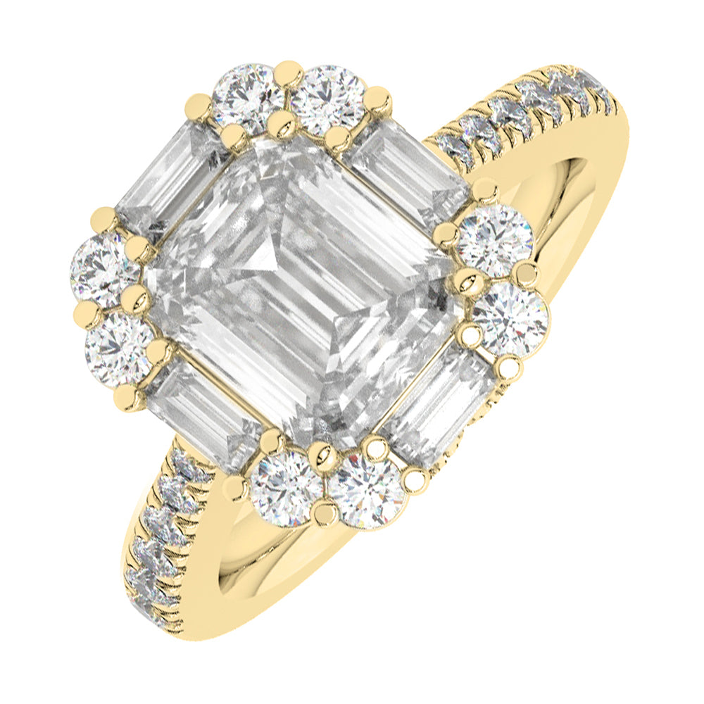 14Kt Yellow Gold Diamond 1 3/8Ctw Ring