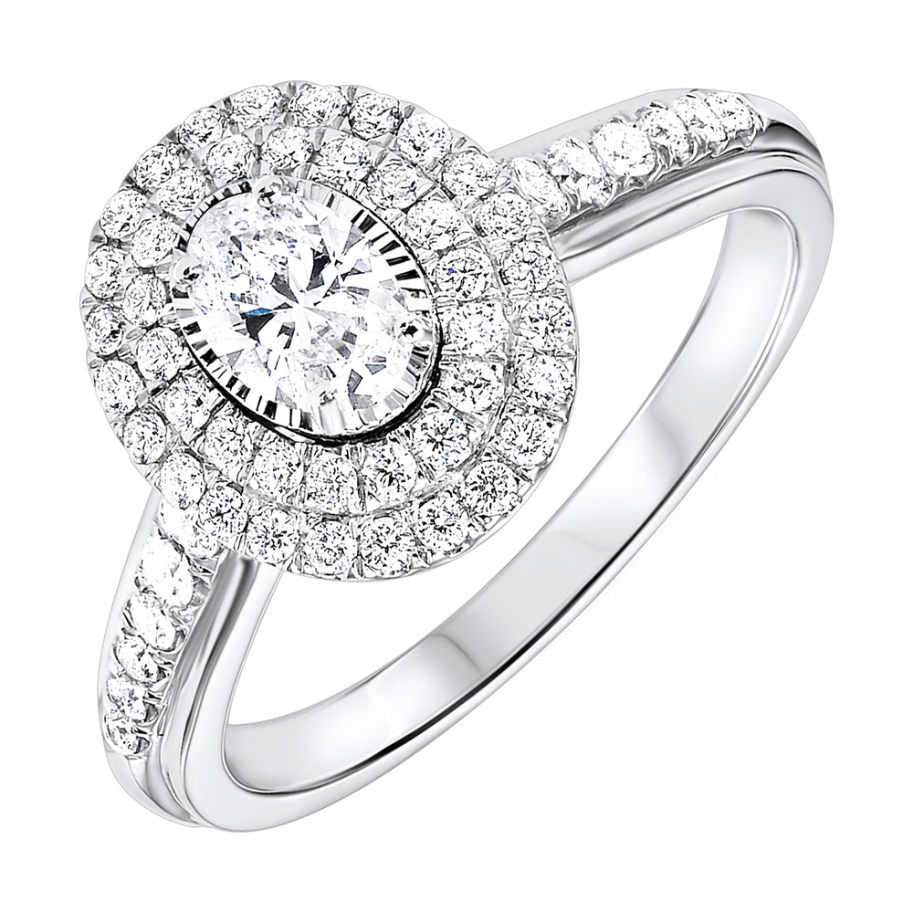 Silver White Diamond 3/4Ctw Ring