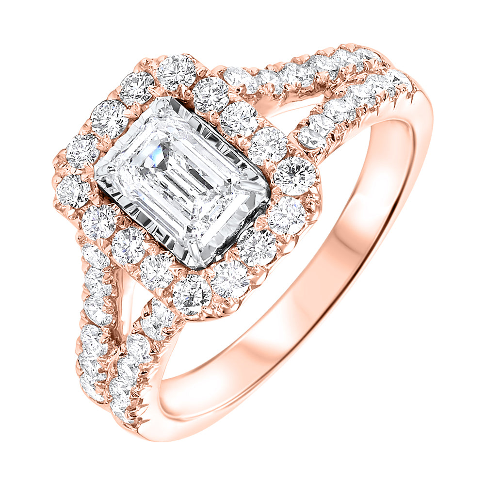 14Kt Rose Gold Diamond 1 1/2Ctw Ring