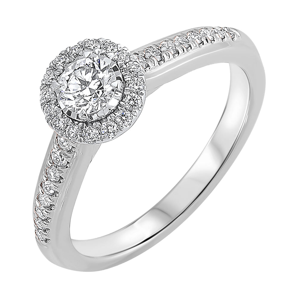 Silver White Diamond 1/2Ctw Ring