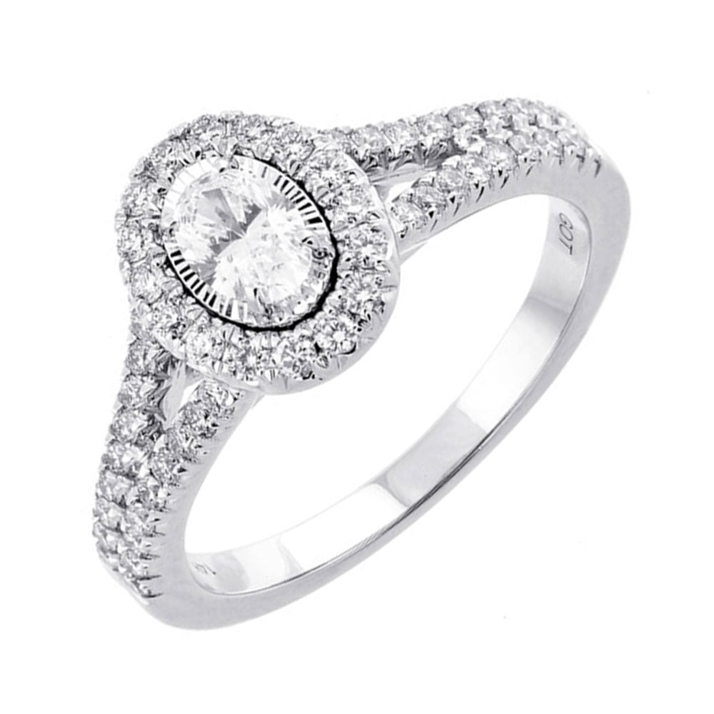 Silver White Diamond 3/4Ctw Ring