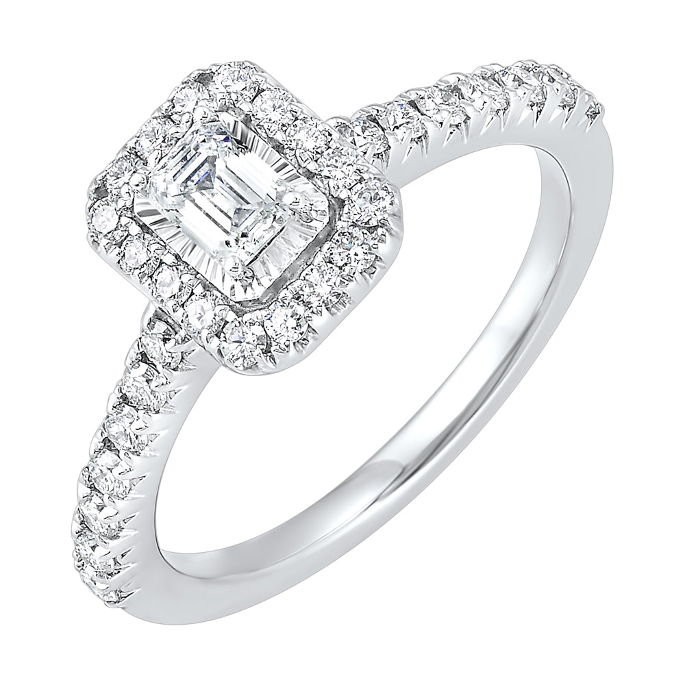 Silver White Diamond 3/4Ctw Ring