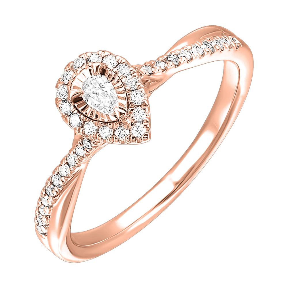 14Kt Rose Gold Diamond 1/4Ctw Ring