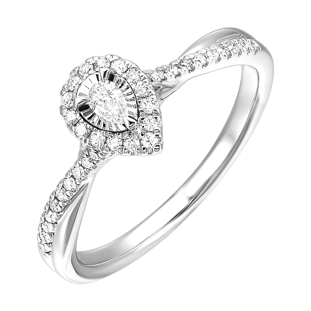 14Kt White Gold Diamond 1/4Ctw Ring