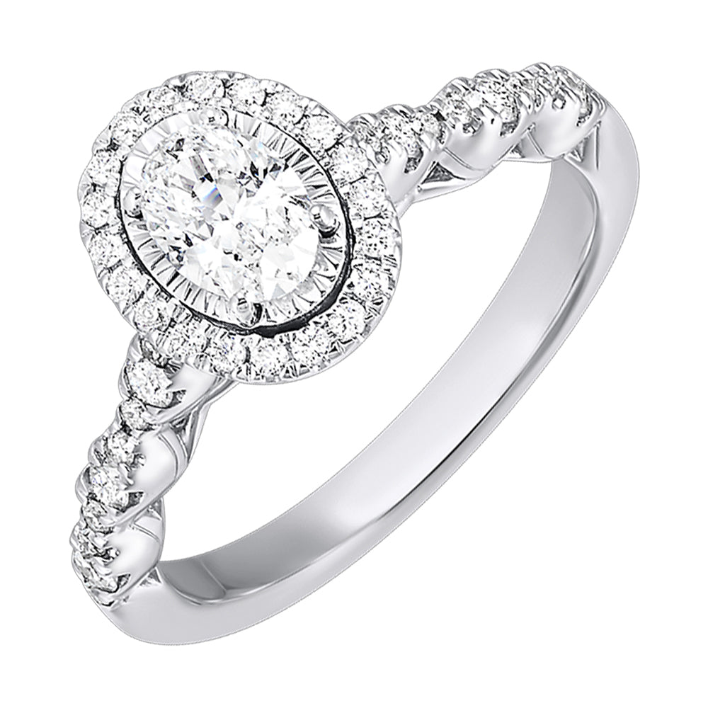 Silver White Diamond 7/8Ctw Ring