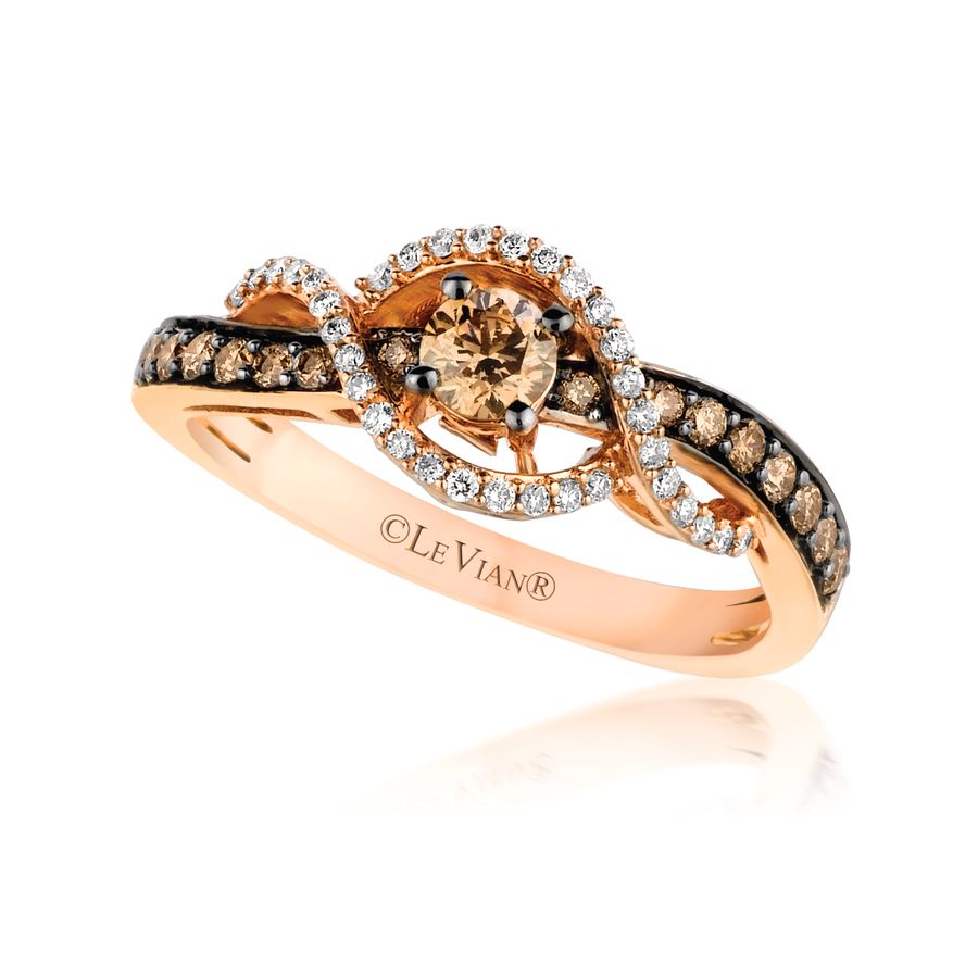 14K STRAWBERRY GOLD DIAMOND RING