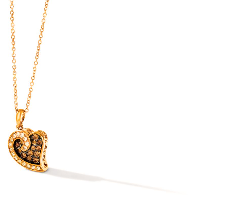 14K STRAWBERRY GOLD DIAMOND PENDANT