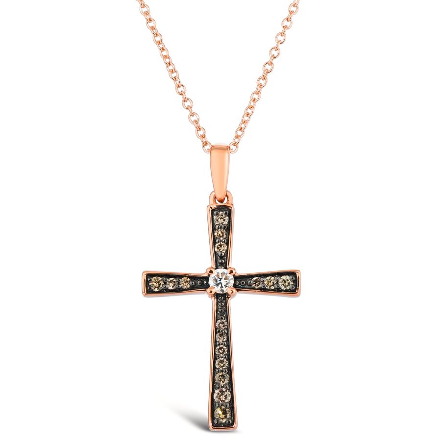 14K STRAWBERRY GOLD DIAMOND PENDANT