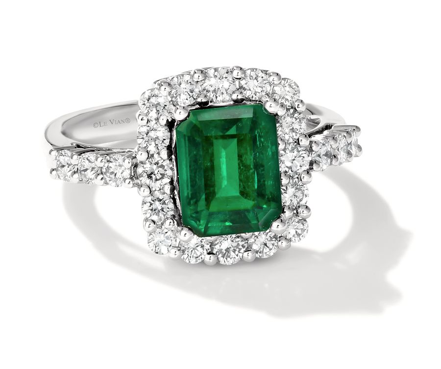 95% PLATINUM GOLD DIAMOND NEW EMERALD RING