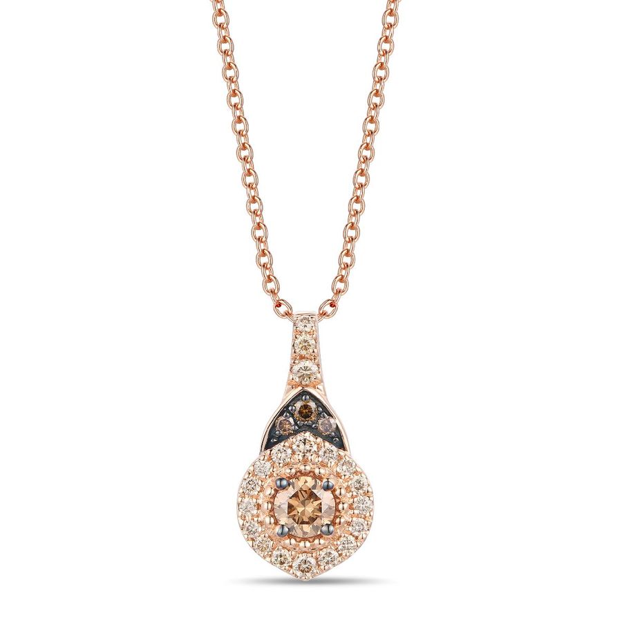 14K STRAWBERRY GOLD DIAMOND PENDANT