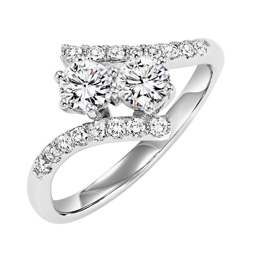 14Kt White Semi Mount 5/8Ctw For 2Ctw Round Center