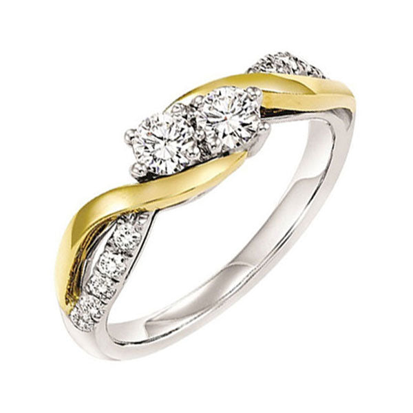14Kt White Yellow Gold Diamond 1/2Ctw Ring