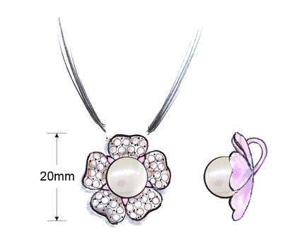 14K R/G PEND 0.86 DIA 0.001 FP |B|