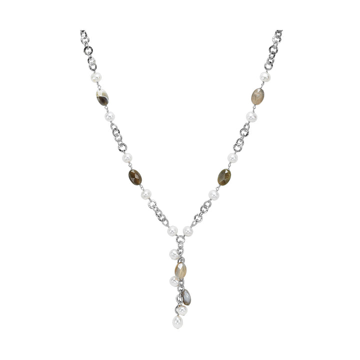 Silver White & Pearl Necklace