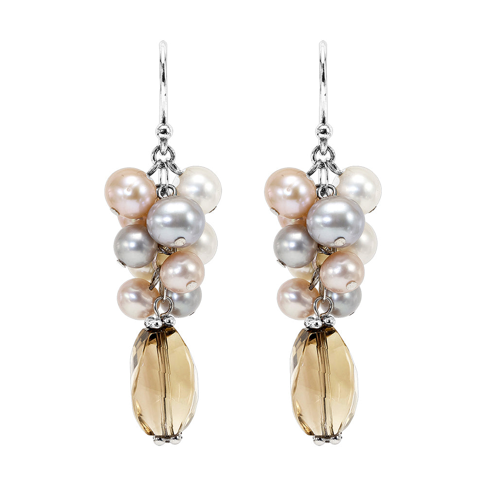 Silver White & Pearl Earring