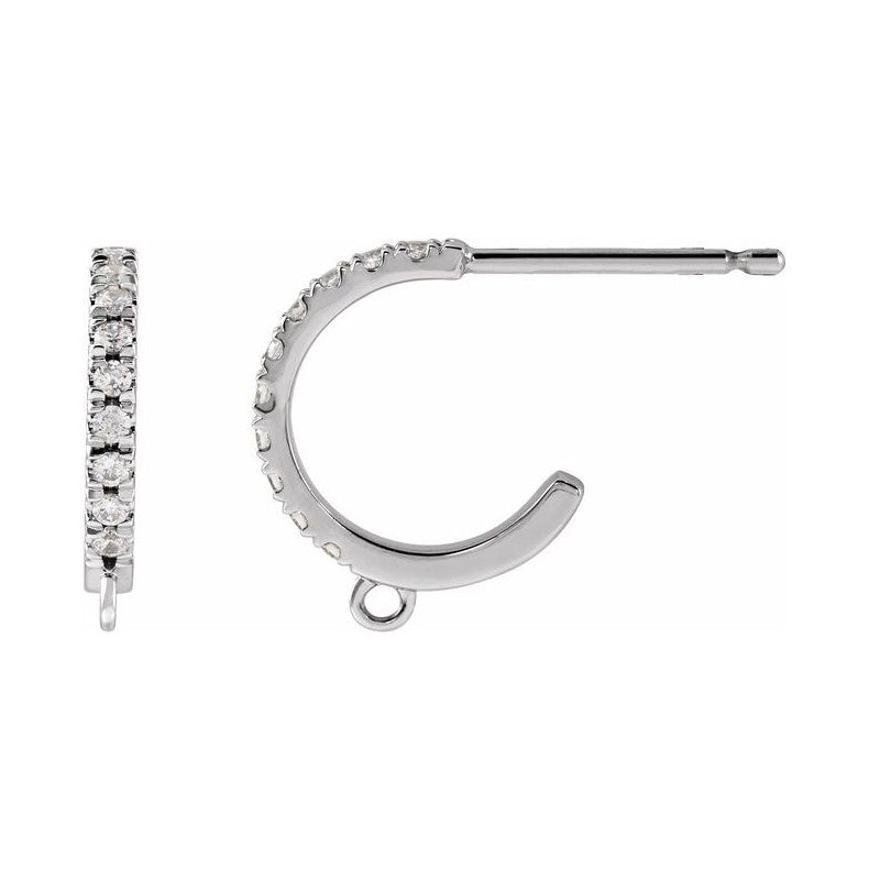 Accented French-Set Hoop Earring Top