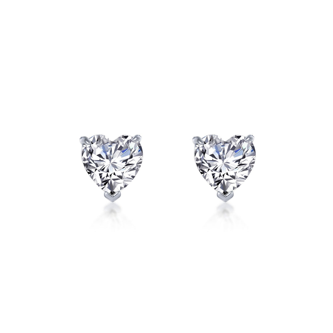 3.5 CTW Heart Solitaire Stud Earrings