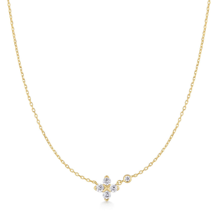 Gold Sparkling Lucky Clover Necklace