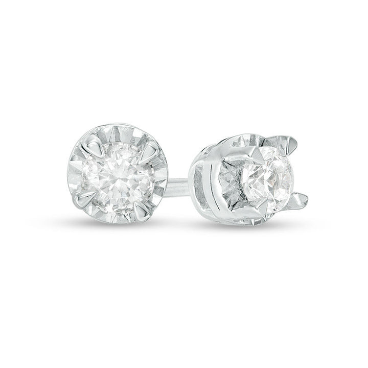 0.25ctw Lab-Grown Diamond Stud Earrings in Sterling Silver – Illusion Set