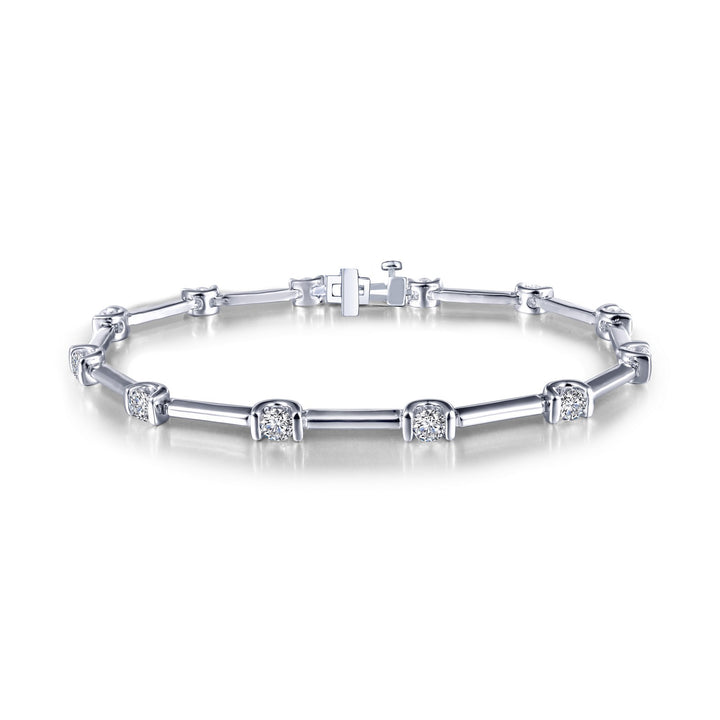 2.04 CTW Semi-Bezel Link Bracelet