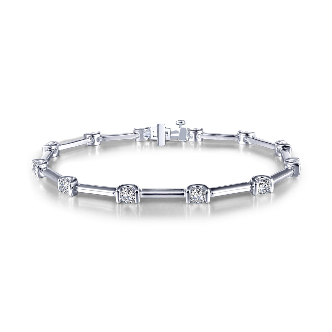 2.04 CTW Semi-Bezel Link Bracelet