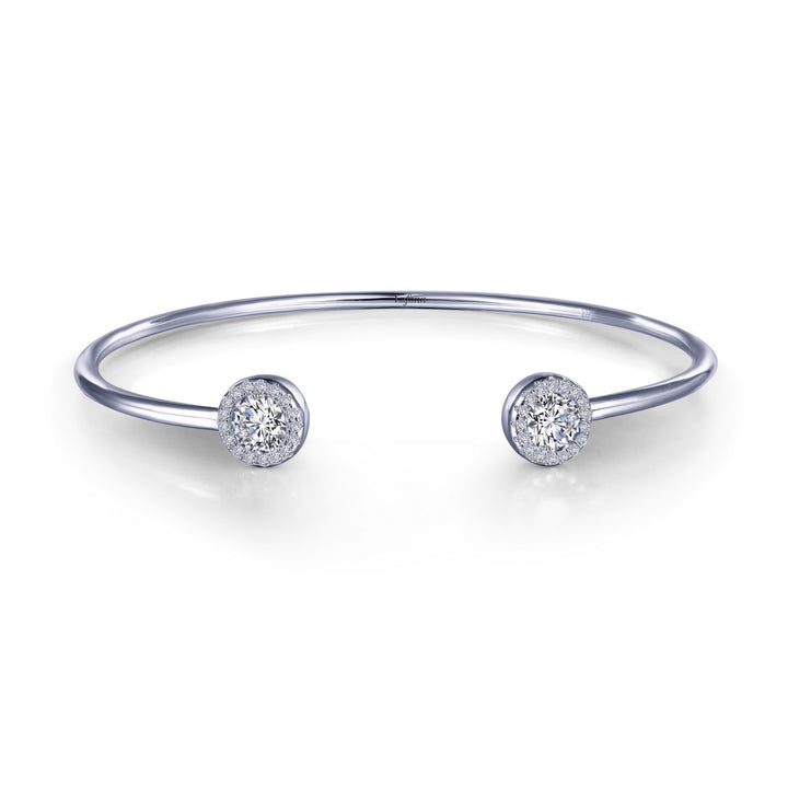 1.26 CTW Open Cuff Halo Bracelet