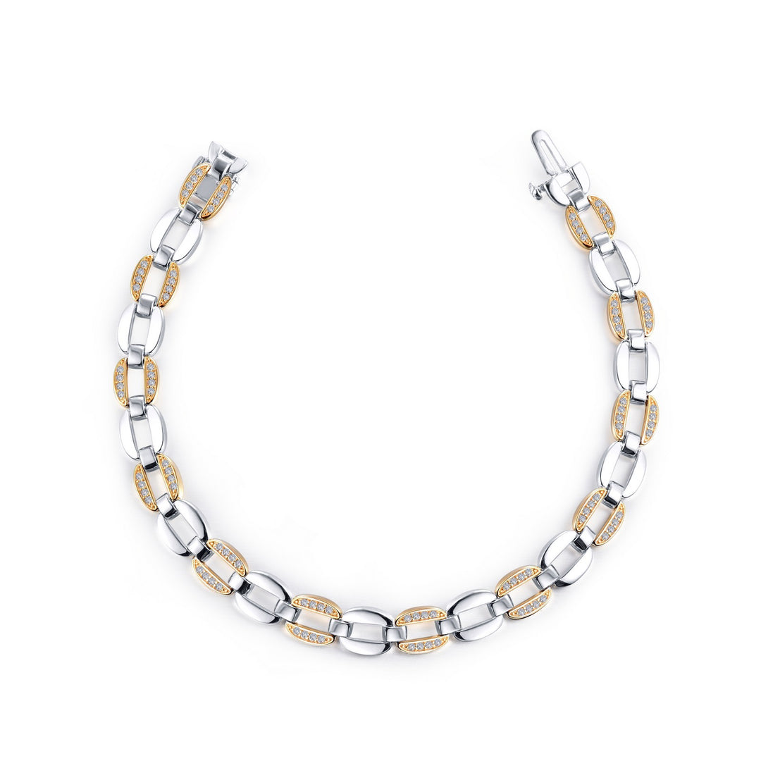 Two-tone Paperclip Link Bracelet