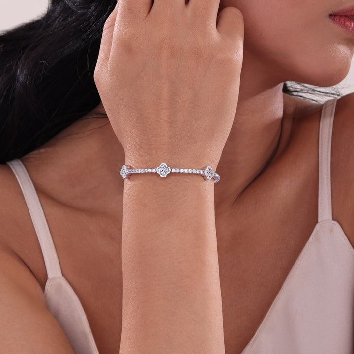 4.05 CTW Station Flexible Tennis Bracelet
