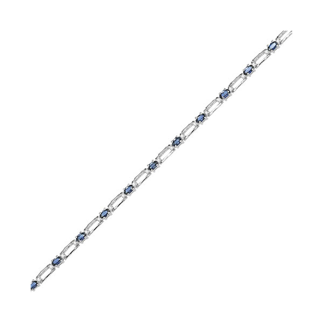 14Kt White Gold Diamond 1/2Ctw & Pink Sapphire 3 5/8Ctw Bracelet