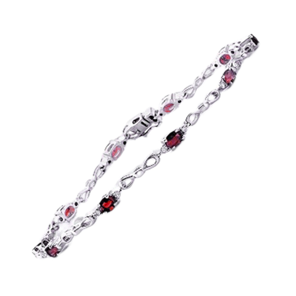 14Kt White Gold Diamond 1/4Ctw & Ruby 1 5/8Ctw Bracelet