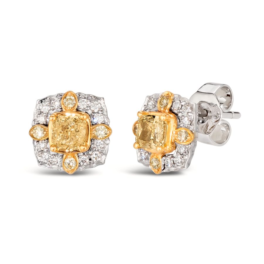 95% PLATINUM  GOLD DIAMOND  EARRINGS