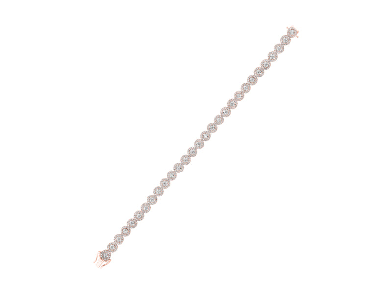 14Kt Rose Gold Diamond 4Ctw Bracelet
