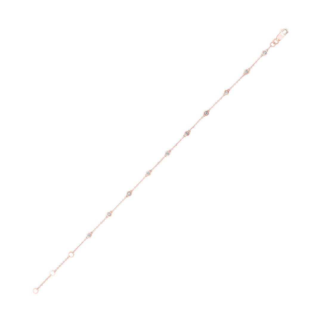 14Kt Rose Gold Diamond 1/4Ctw Bracelet
