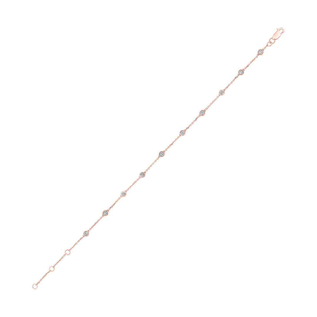 14Kt Rose Gold Diamond 1/2Ctw Bracelet