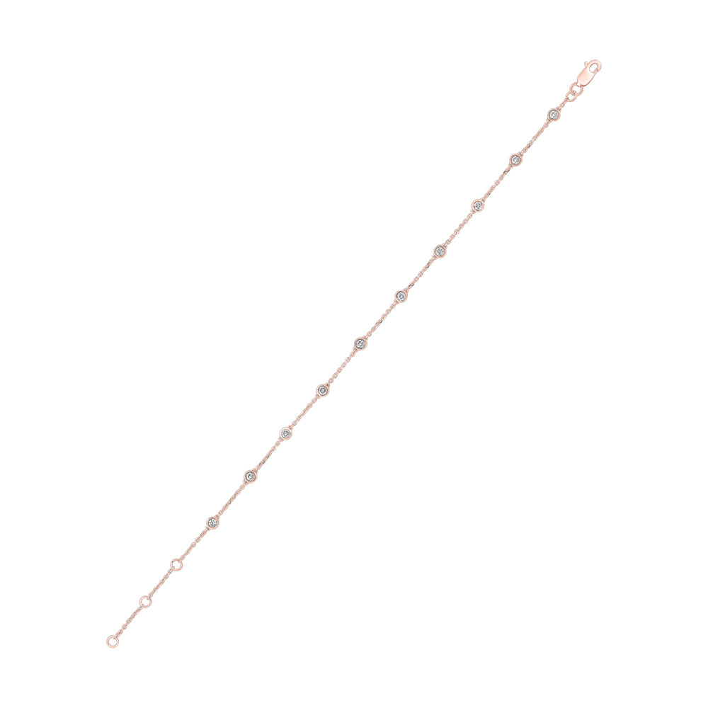 14Kt Rose Gold Diamond 1/2Ctw Bracelet