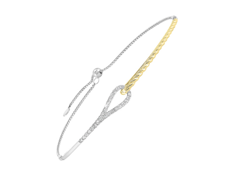 14Kt White Yellow Gold Diamond 1/4Ctw Bracelet
