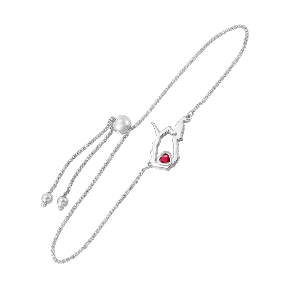 14Kt White Gold Ruby 1/8Ctw Bracelet