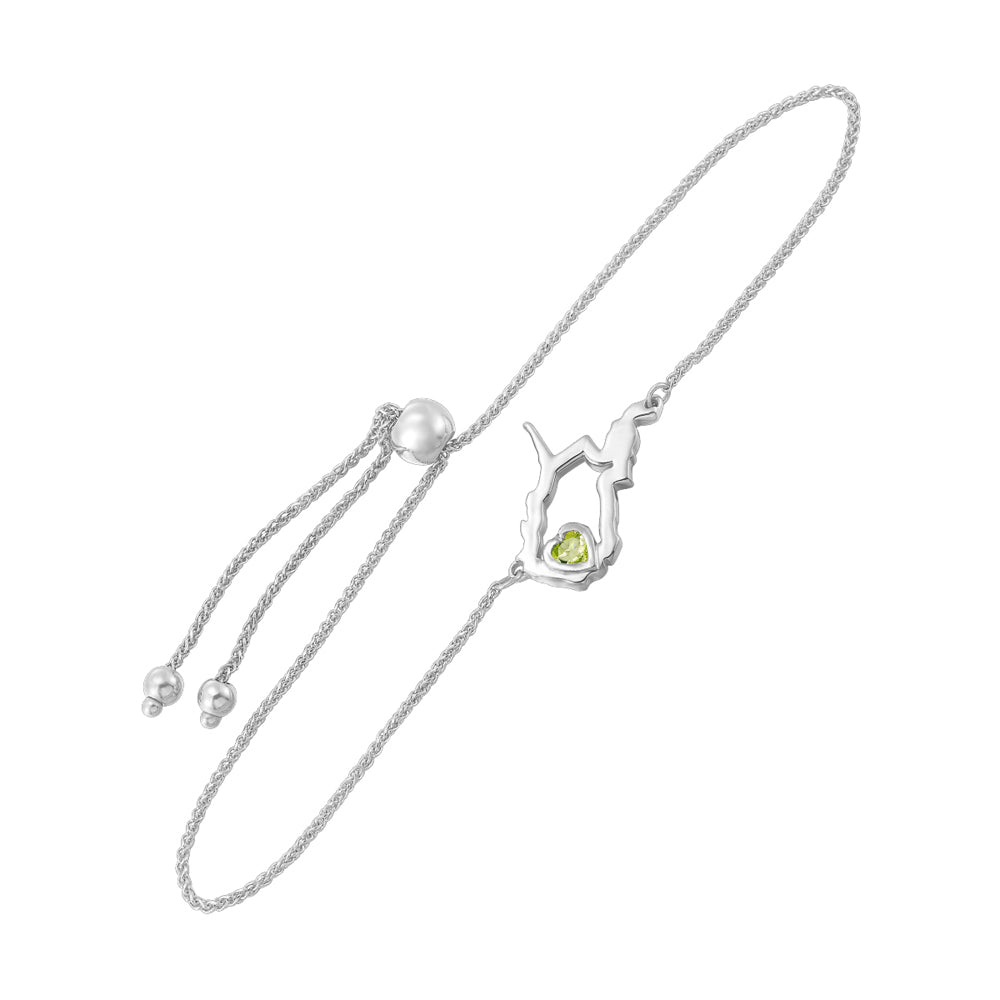 Silver White Peridot 1/8Ctw Bracelet