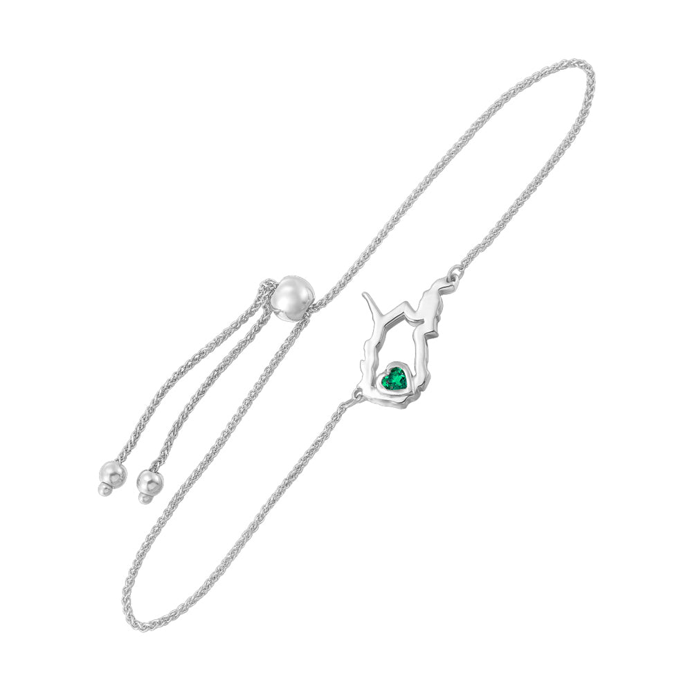 Silver White Emerald 1/8Ctw Bracelet