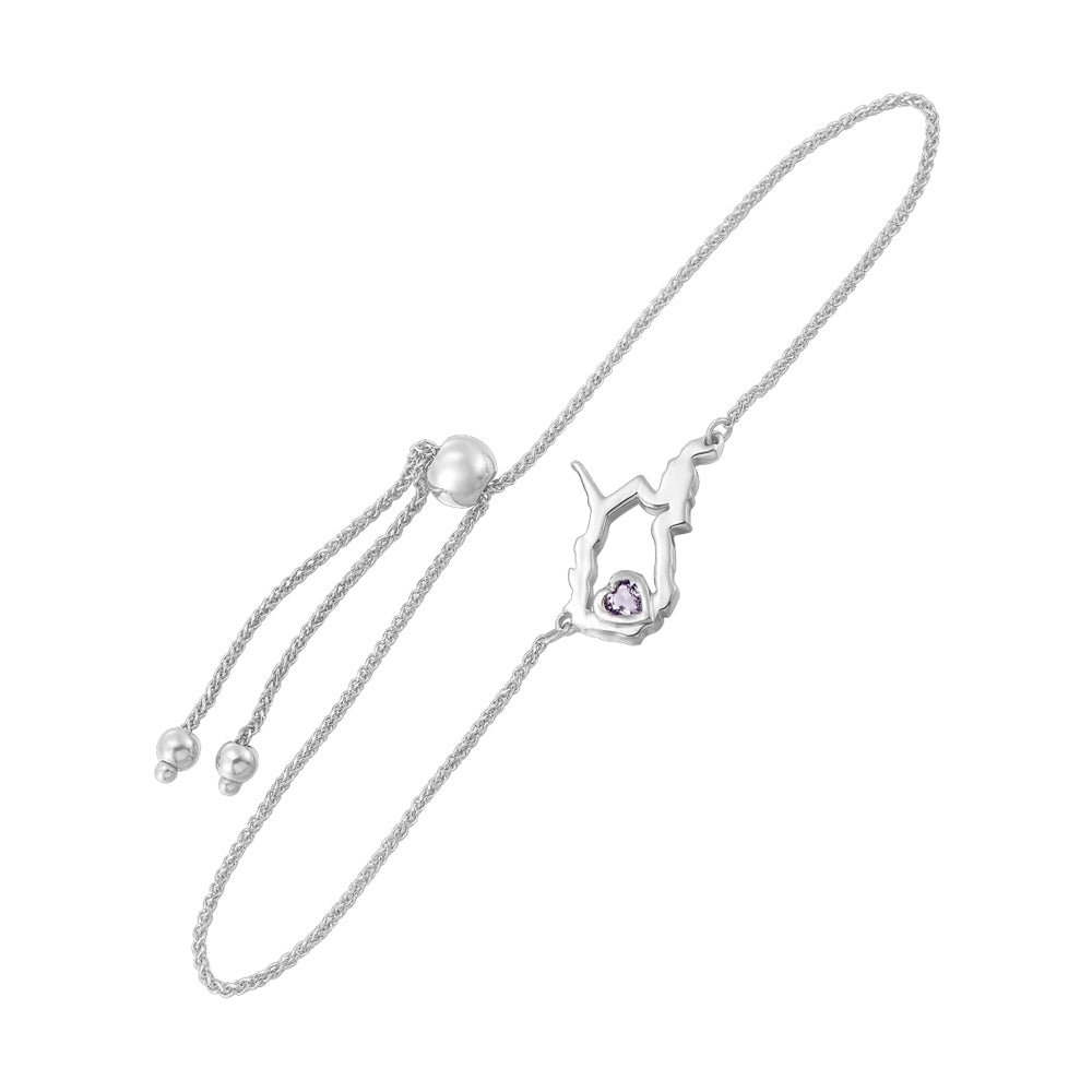 Silver White Syn Alexandrite 1/8Ctw Bracelet