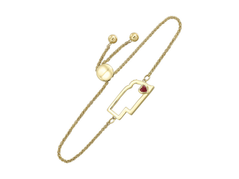 10Kt Yellow Gold Ruby 1/8Ctw Bracelet